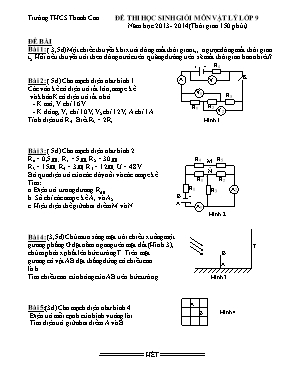 Đề thi học sinh giỏi môn Vật lý Lớp 9 - Năm học 2013-2014 - Trường THCS Thanh Cao (Có đáp án)